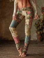Bohemian Style Patchwork Printed Leggings