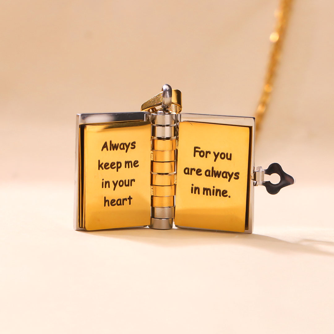 For Granddaughter - A Link That Can Never Be Undone Book Necklace