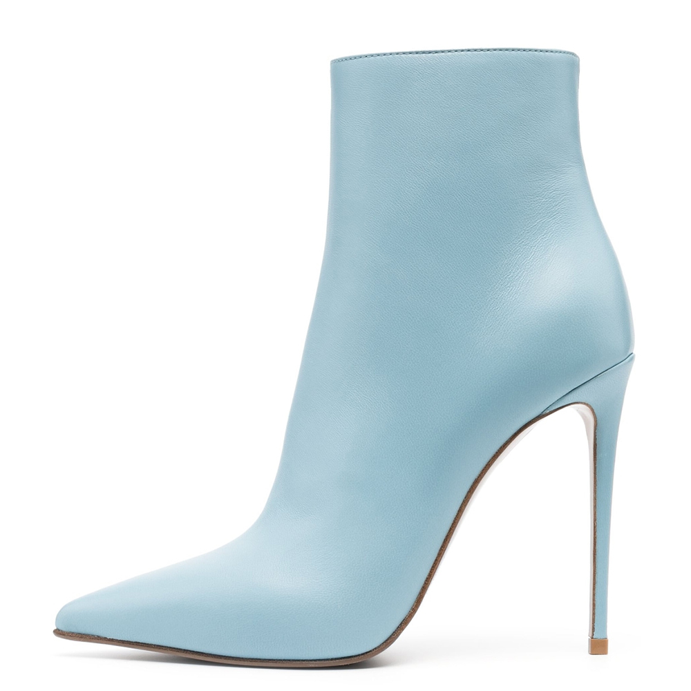 GOOSHOE Stiletto High Heels With Pointed Toe Daily Black Nude Liht Blue Ankle Boots