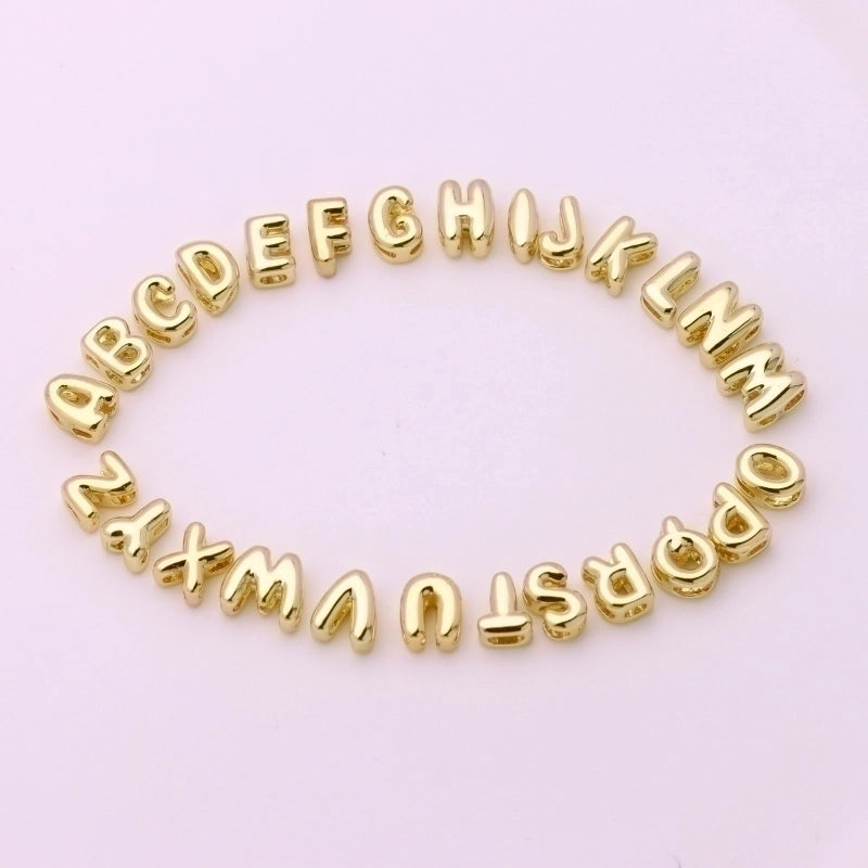 1 Piece 6*7mm Copper Letter Pendant Chain