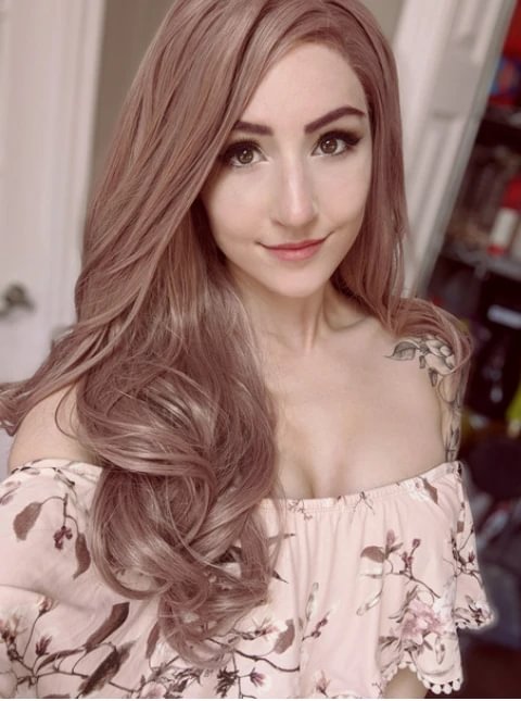 Dusky Rose Synthetic Lace Front Wig-elleschic