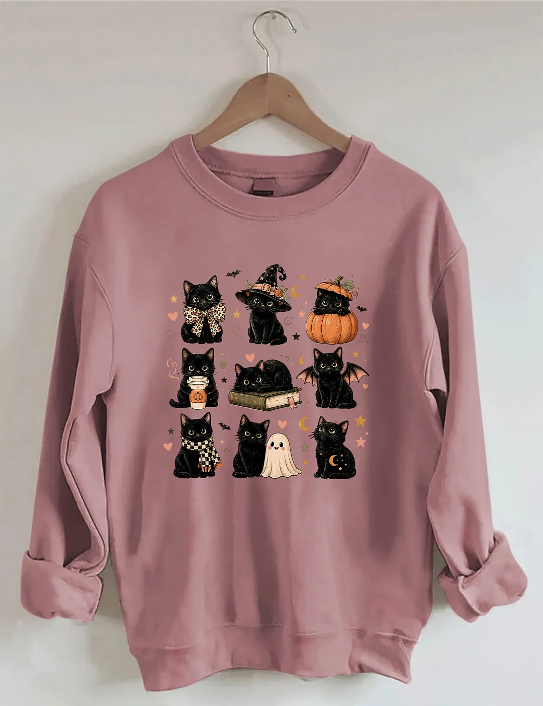 Cute Black Cat Halloween Sweatshirt