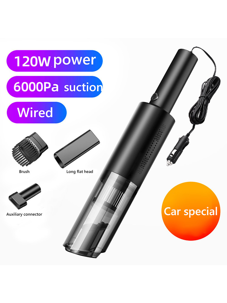 12V Handheld Car Vacuum 120W 6000Pa Vacuum Cleaner with 4.5m Power Cable от Cesdeals WW