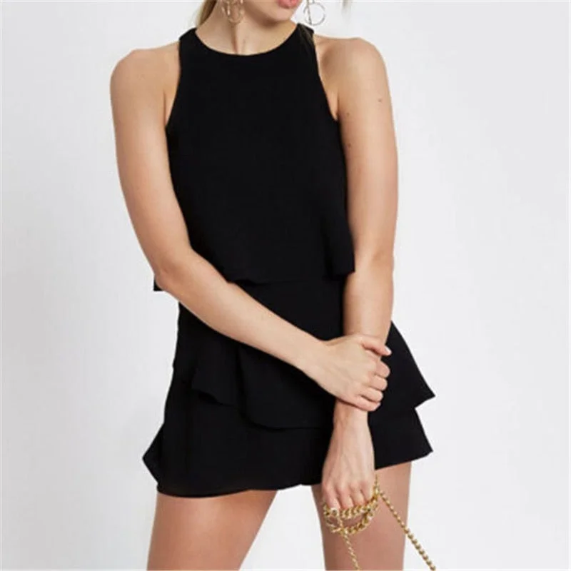Graduation Gifts  Ladies Summer Holiday Mini Playsuit Women Beach Jumpsuit Sleeveless 2023 Summer Wide Leg Pants  Club Party Rompers