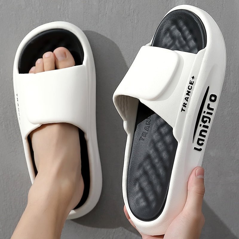 Summer Men Outdoor Slippers Beach Slides Fashion Sandals Soft EVA Thick Anti-Slip Sole Man Shoes Bathroom Couples Women Slipper