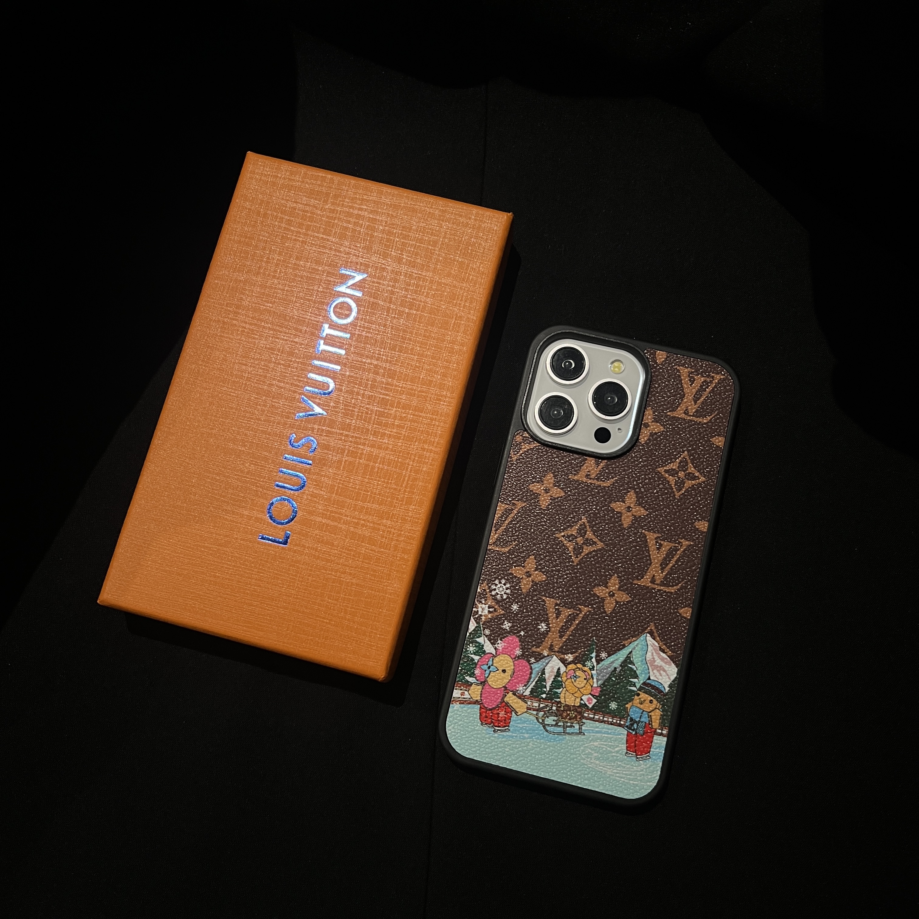 LV Vivian canvas leather Apple iPhone case