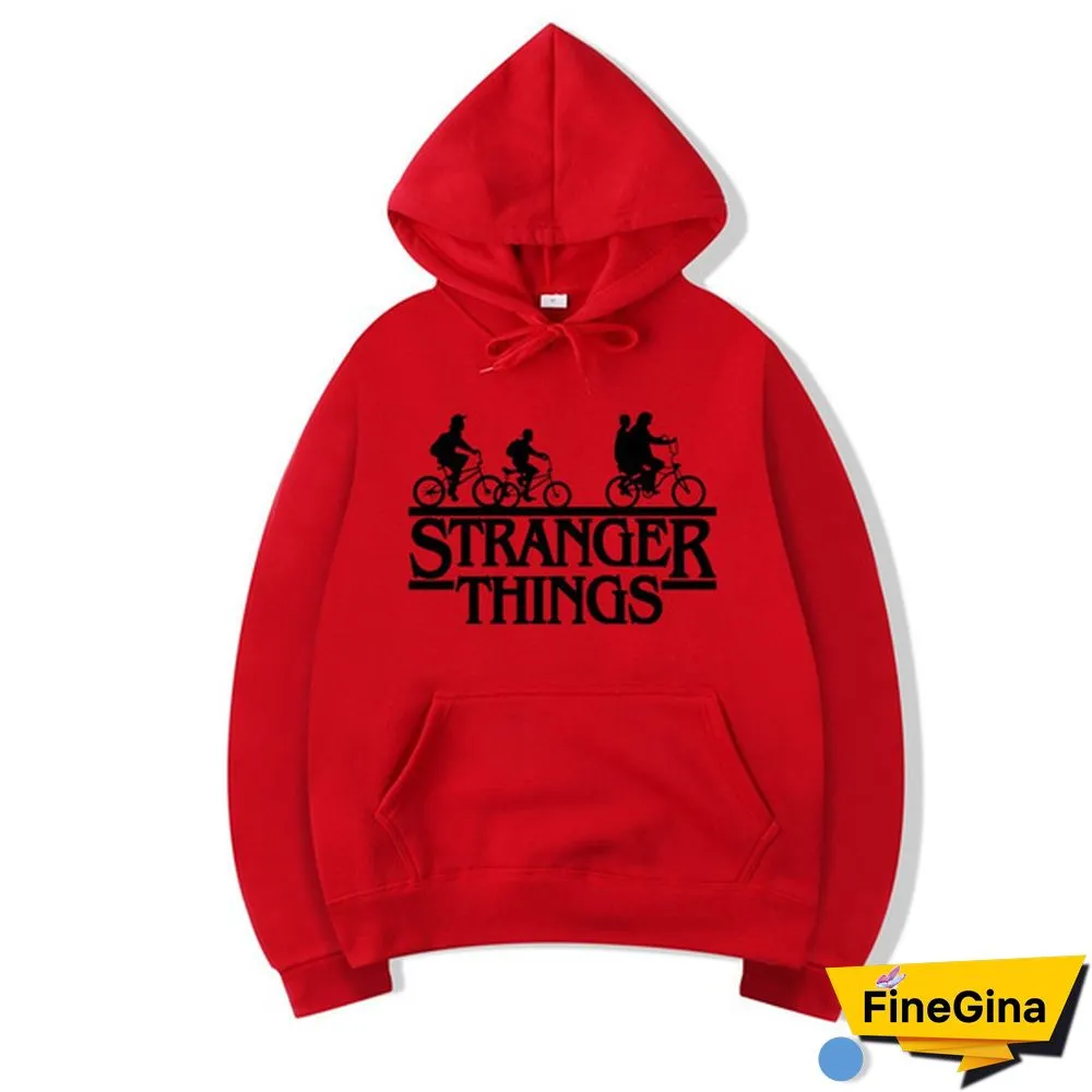Fashionable Stranger Things Hooded Hoodies Trendy Men Women Oversized Pullover Sweatshirts