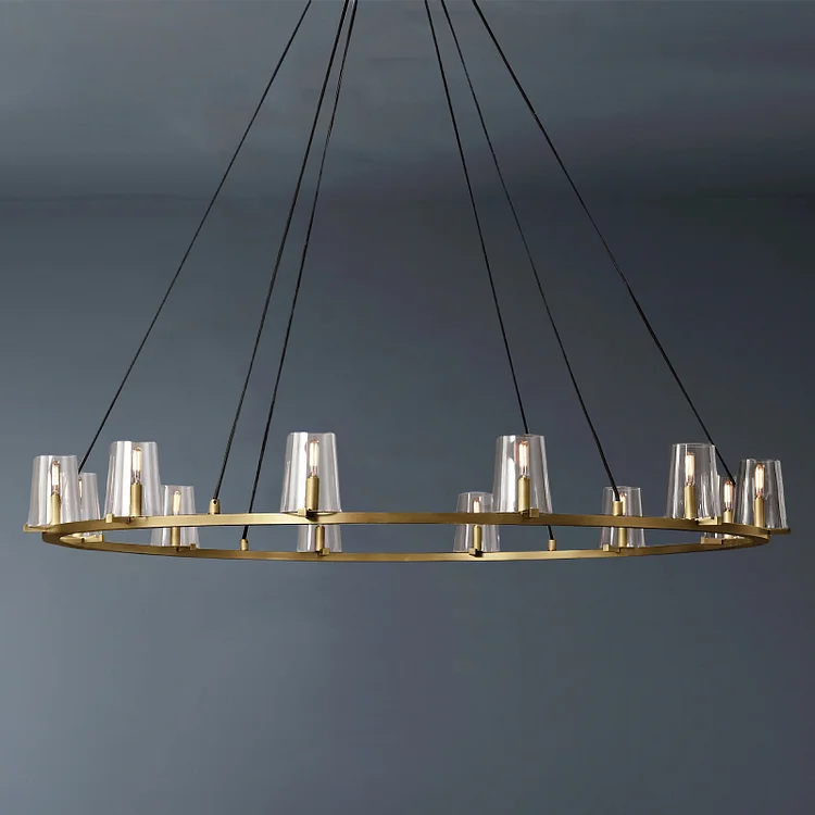 Round Clear Glass Chandelier 60" Vjlight