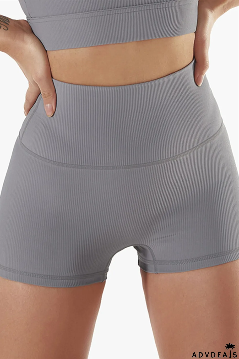 White Fashion Casual Sportswear Solid Patchwork Tight High Waist Shorts