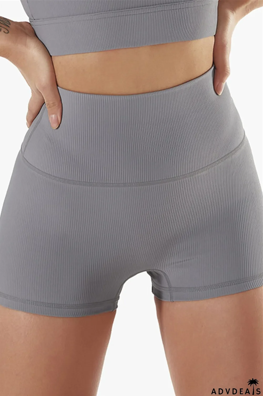 White Fashion Casual Sportswear Solid Patchwork Tight High Waist Shorts
