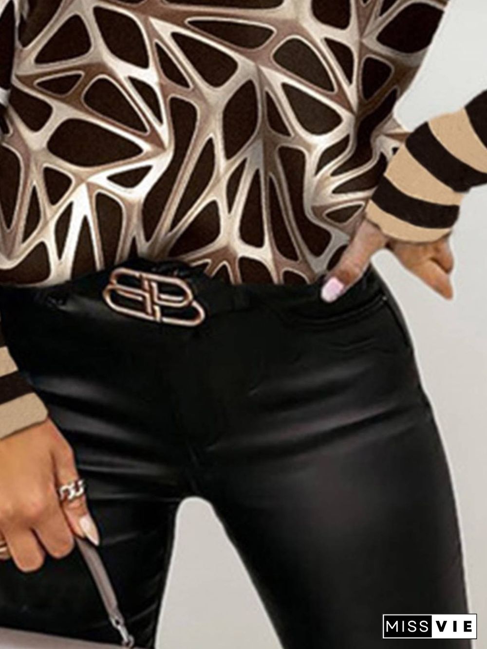 Long Sleeve Casual V Neck Tops