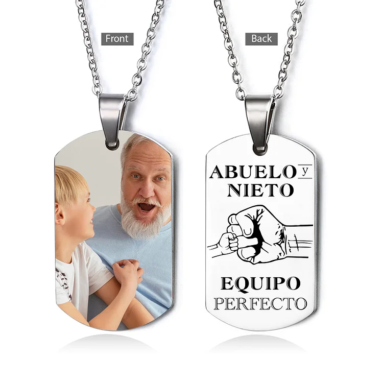 A MI ABUELO-Collar abuelo y nieto de placa personalizada con foto