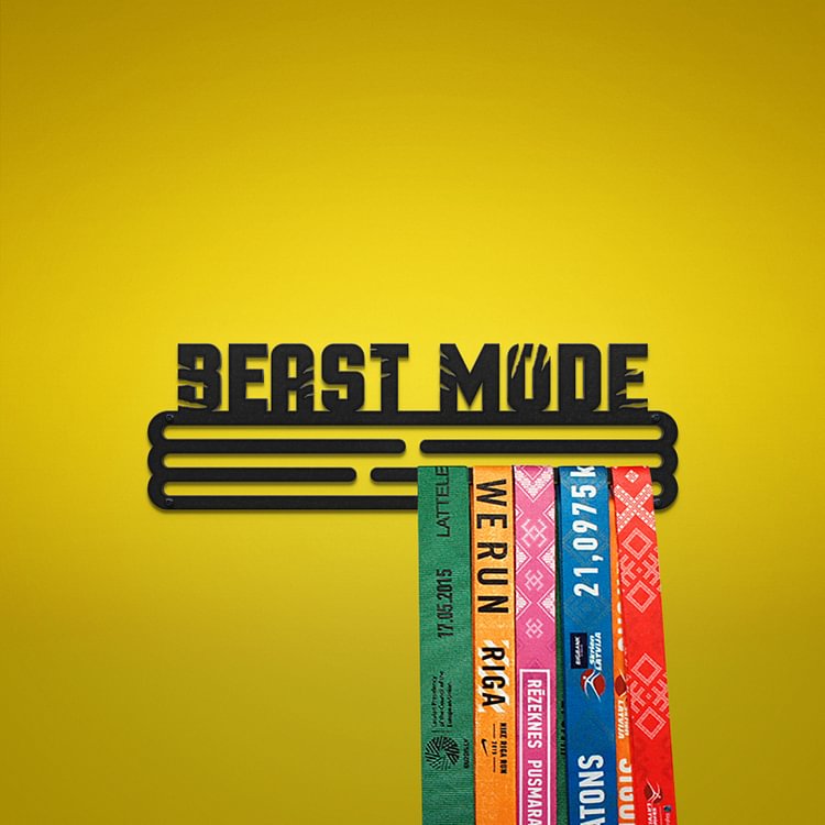 BEAST MODE Medal Hanger Display – Powder coated (matte black) – Medium / 300mm / 30 Medals