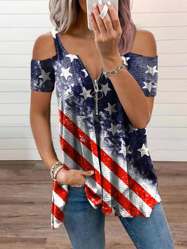 Women Half Sleeve V-neck Solid Color Dress