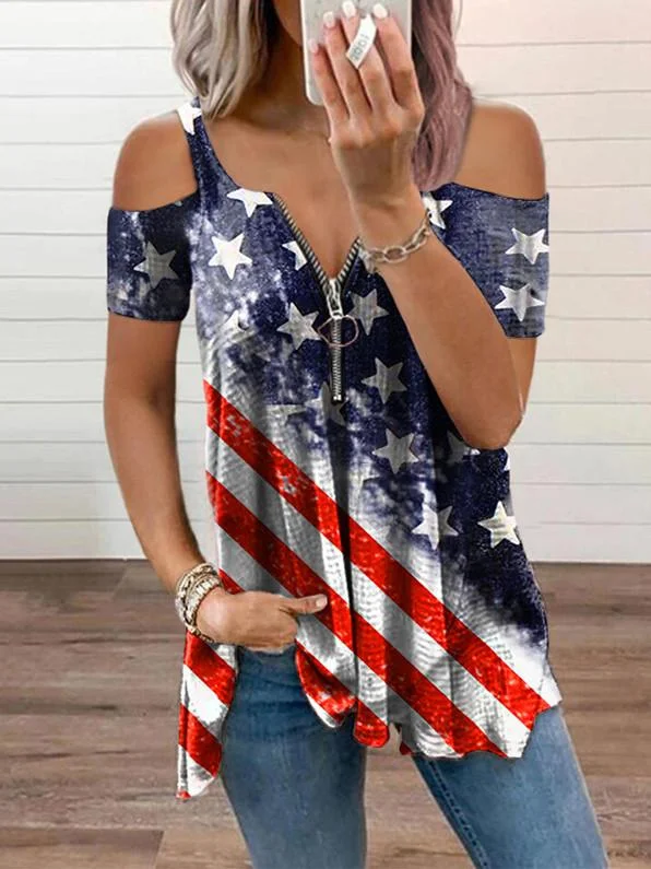 Women Half Sleeve V-neck Solid Color Dress