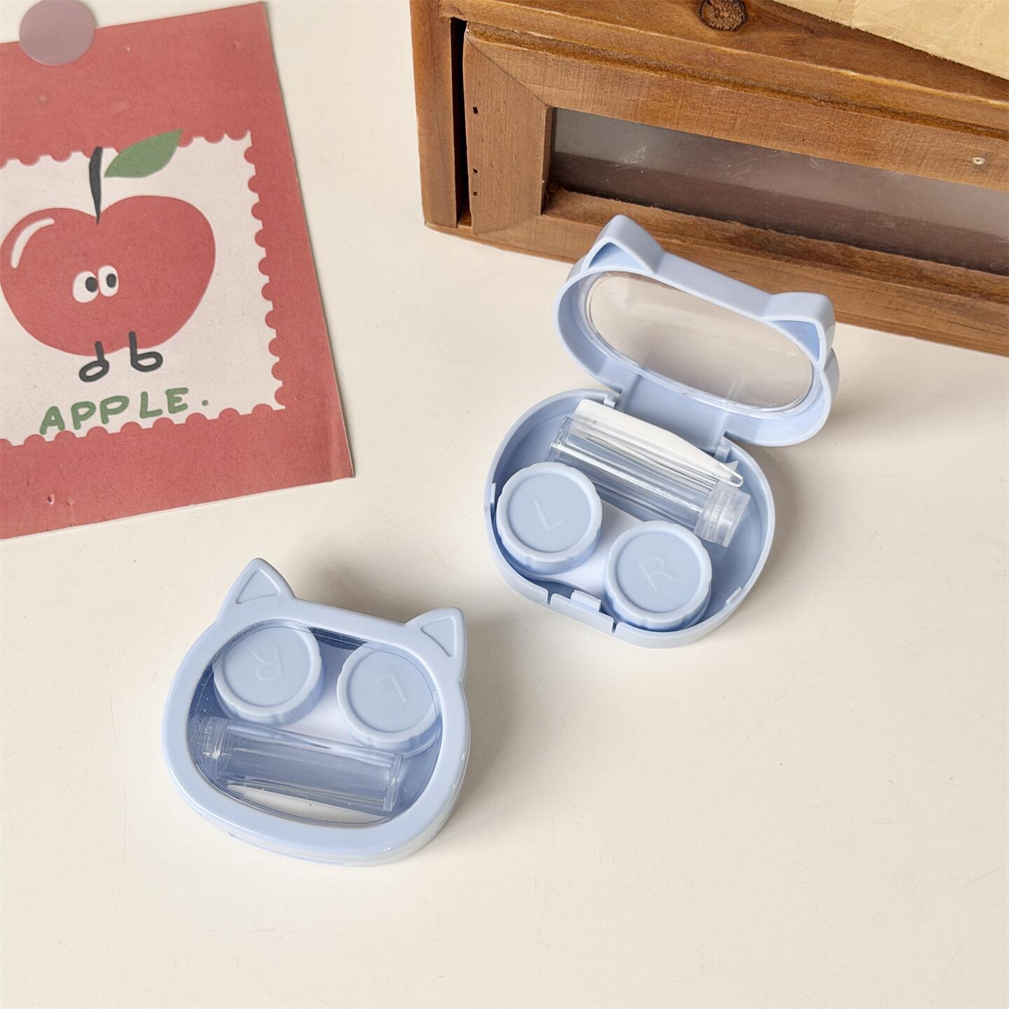 Cute Cat-Ear Coloured Contact Lens Case