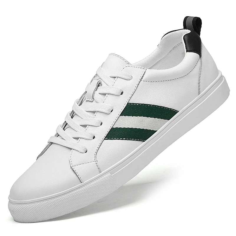 2021 New Mens Leather Casual Shoes White Tenis Footwear for Men Fashion Comfortable Autumn Male Flats Slip on Man Loafers Shoe