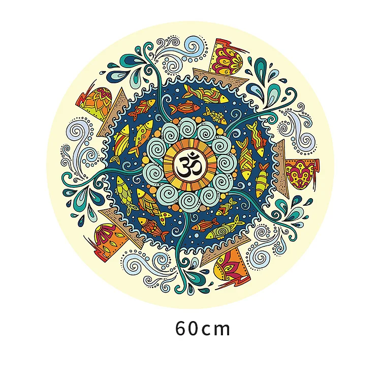 Olivenorma "Om Sea of Flowers" Round 60cm Meditation Yoga Mat