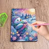 (US Local)Snowman Special Shaped 5D DIY Diamond Art Painting Notebook Kit for Beginners