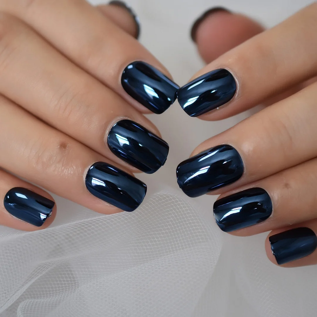 Mirror Silver False Nails STILETTO Point Metallic Acrylic Nail Tips 24pcs/kit Easy for Daily wear-Nail Inspo