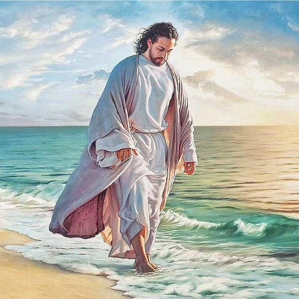 Jesus By The Sea-Paint by Numbers-8"x8"/20x20cm