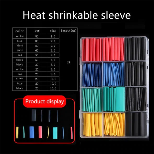 530pcs Heat Shrink Tubing innhom Heat Shrink Tube Wire Shrink Wrap UL Approved Ratio 2:1 Electrical Cable Wire Kit Set Long Lasting Insulation Protection