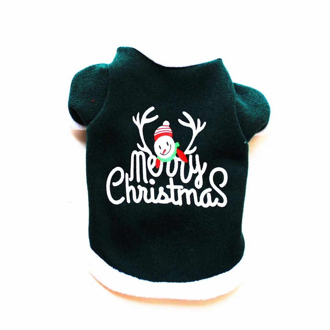 Dog Warm Embroidery Christmas Style Pet Clothing 