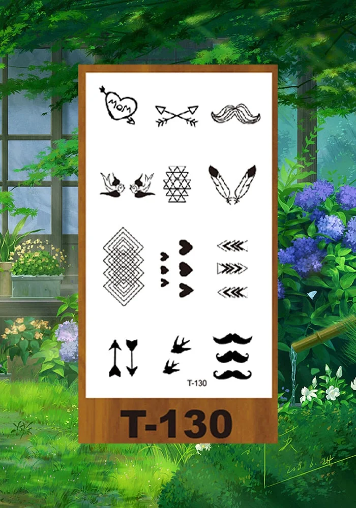 Drop Shipping Small Temporary Tattoo Sticker Plum Bird Geometric Figure Bow Moon Girl Kid Men Arm Abdomen Neck Ankles Art Tatoo