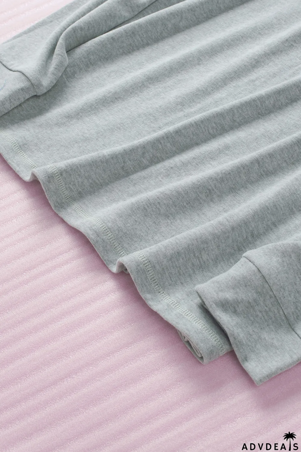 Gray Color Block Raglan Sleeve Top