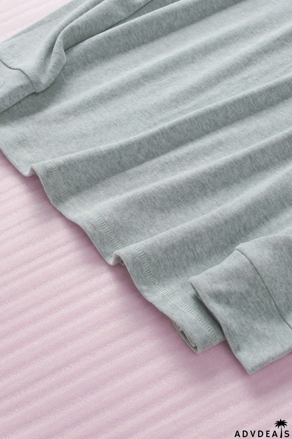 Gray Color Block Raglan Sleeve Top