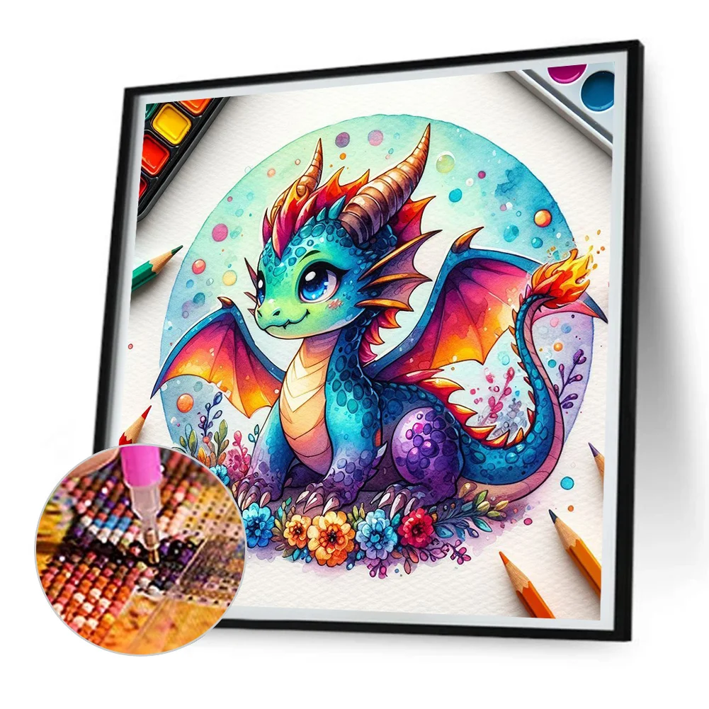 Full Round Diamond Painting 30*30cm - Dragon