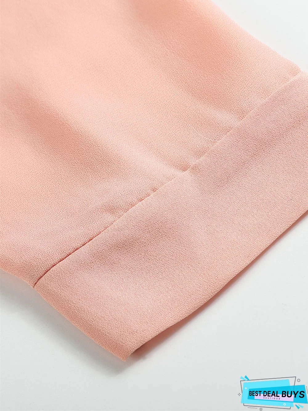 Long Sleeve Button Lace Solid Color Dress