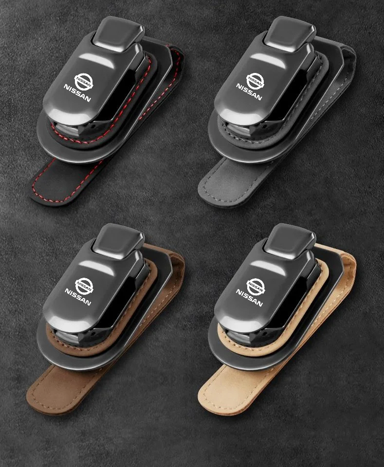 Car-mounted multi-functional suede leather glasses holder