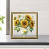 Sunflower DIY Special Shape Double sided Print Clear Diamond Art Kit Wooden Framed Diamond Painting Kit(21.5x21.5cm)