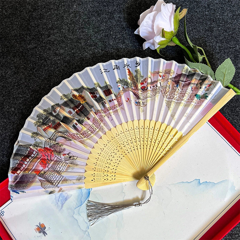 Antique Fan Folding Fan Men’s And Women’s Classical Dancing Fan Ancient Costume Performance Photography Hanfu Props Chinese Style Handmade Folding Fan