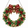DIY Special Shaped Diamond Painting Wreath, Double-Sided Printing Christmas Wreath Hanging with LED Light Decor Kit 