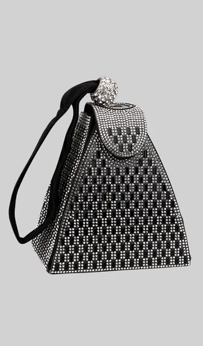 Rhinestone-embellished Pyramid Handbag