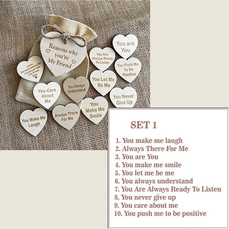 Why You Are My Friend Wooden Box and Heart Tokens socialshop