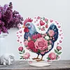 (US Only)2D Flat Print Acrylic Flower Chicken DIY 5D DIY Diamond Art Tabletop Decorations