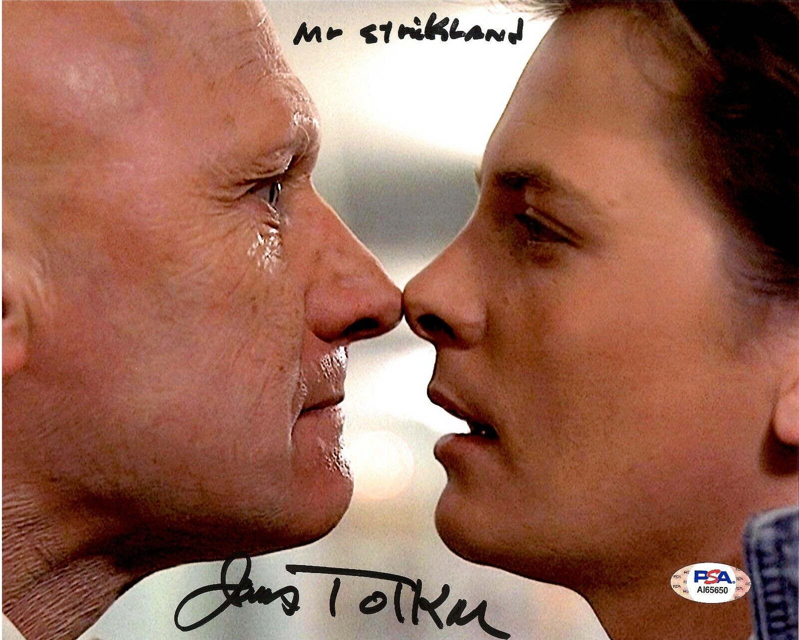 James Tolkan autographed signed 8x10 Back To The Future PSA COA Mr Strickland