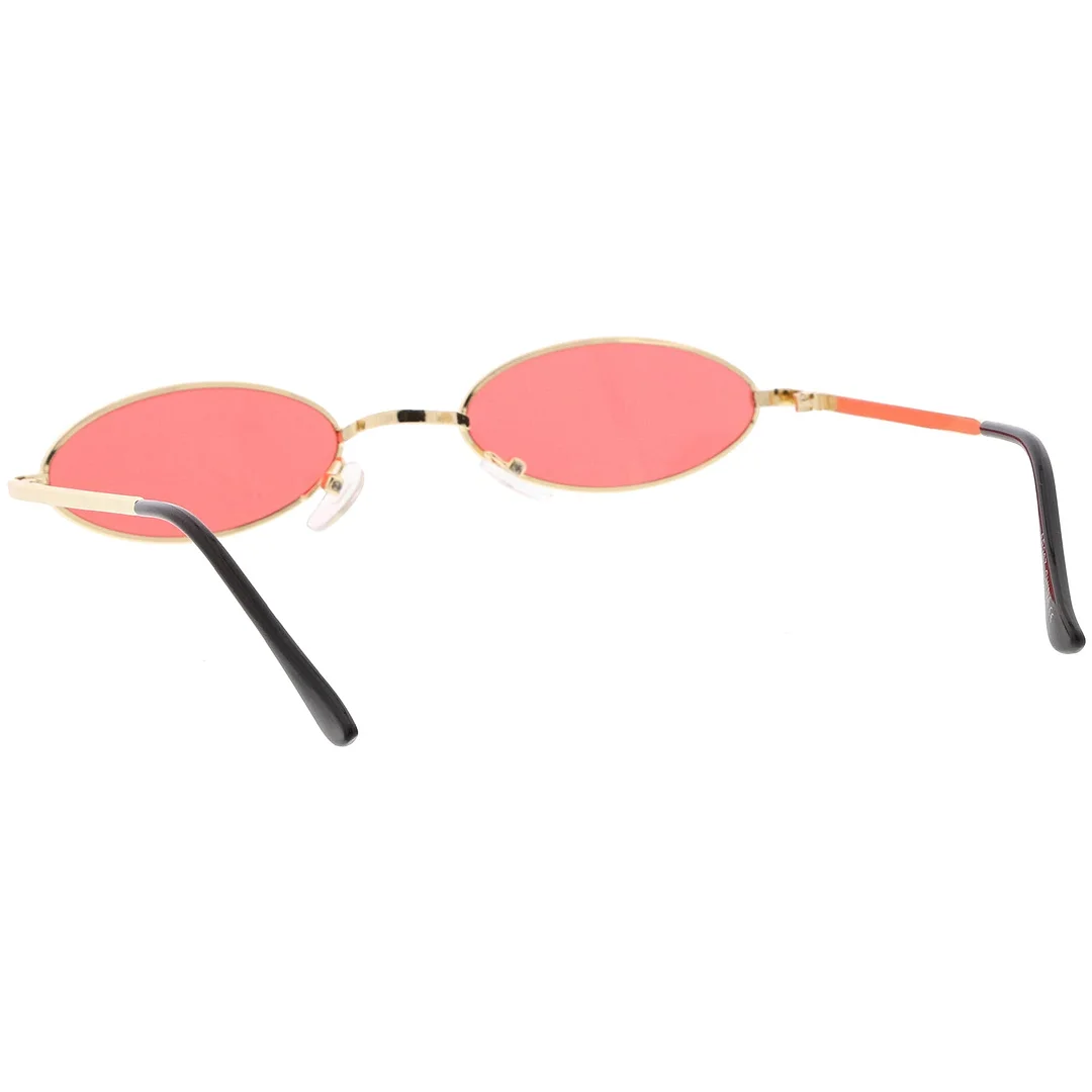 Extreme Small Oval glasses Color Tinted Flat Lens 51mm