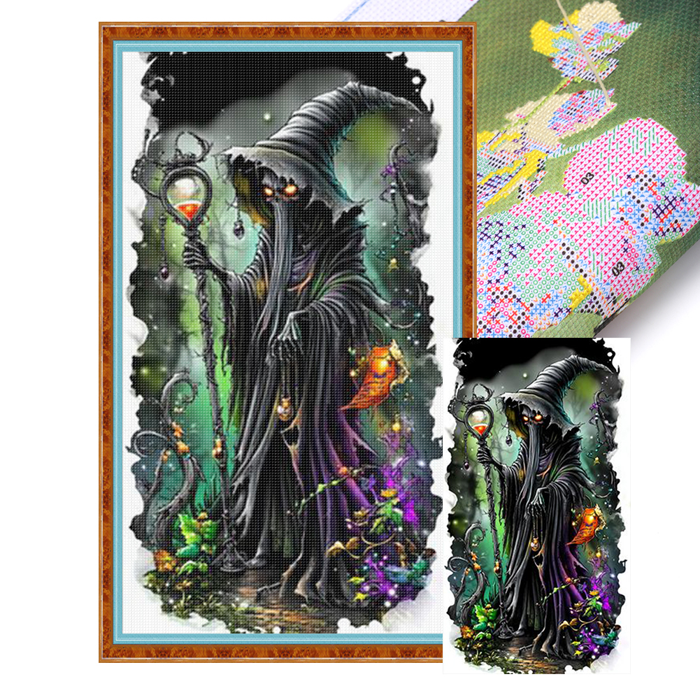 Magic Witch Full 14CT Pre-stamped Canvas(40*70cm) Cross Stitch