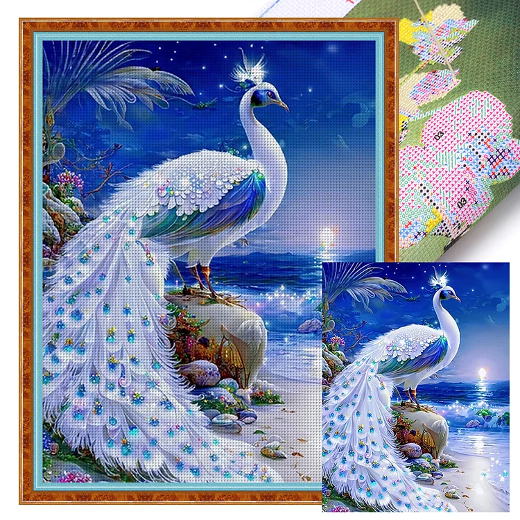 Peacock 14CT/16CT Stamped Cross Stitch 50*65CM