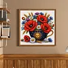 Wheat Poppy Pot Full 18CT 2 Strands DIY Stamped Cross Stitch Kits for Beginners Adults Home Wall Decor Cross Stitch Art and Crafts Kits 25x25cm tapestrymarket