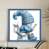 (Small Size)Gnome Going To The Toilet - 18CT Counted Cross Stitch - 25*25cm