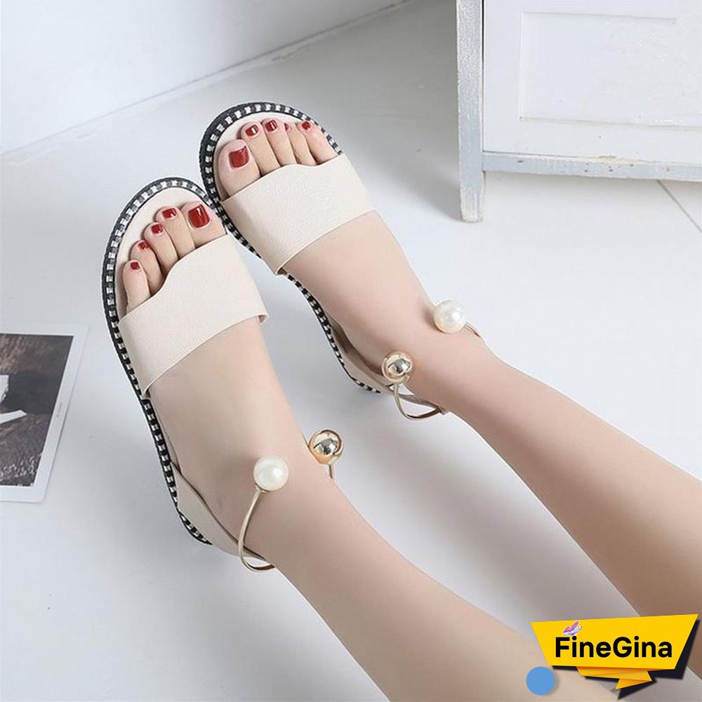 Women Rome Slip-On Breathable Non-slip Slides Solid Casual Sandals Shoes