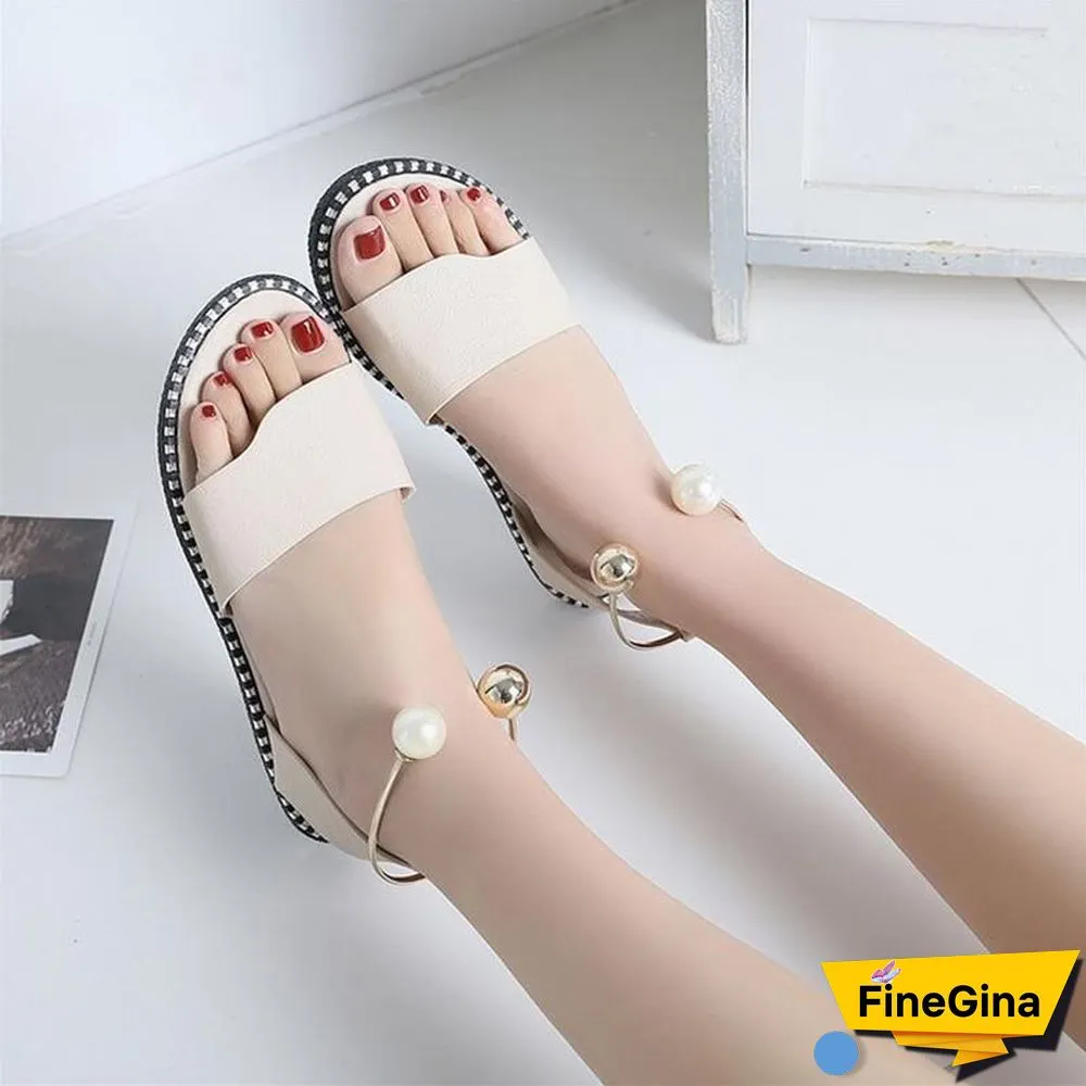Women Rome Slip-On Breathable Non-slip Slides Solid Casual Sandals Shoes