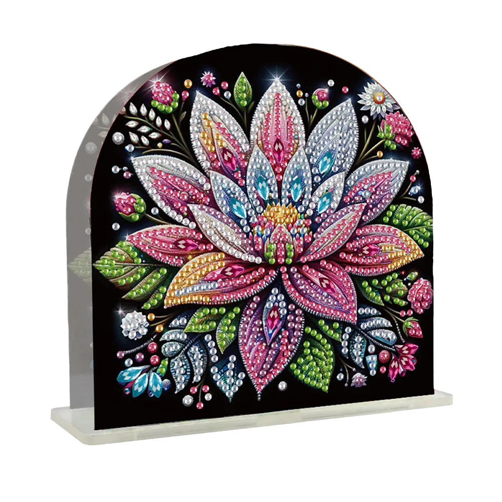 DIY Flowers Acrylic Diamond Painting Napkin Rack Diamond Art Paper Towel Holder