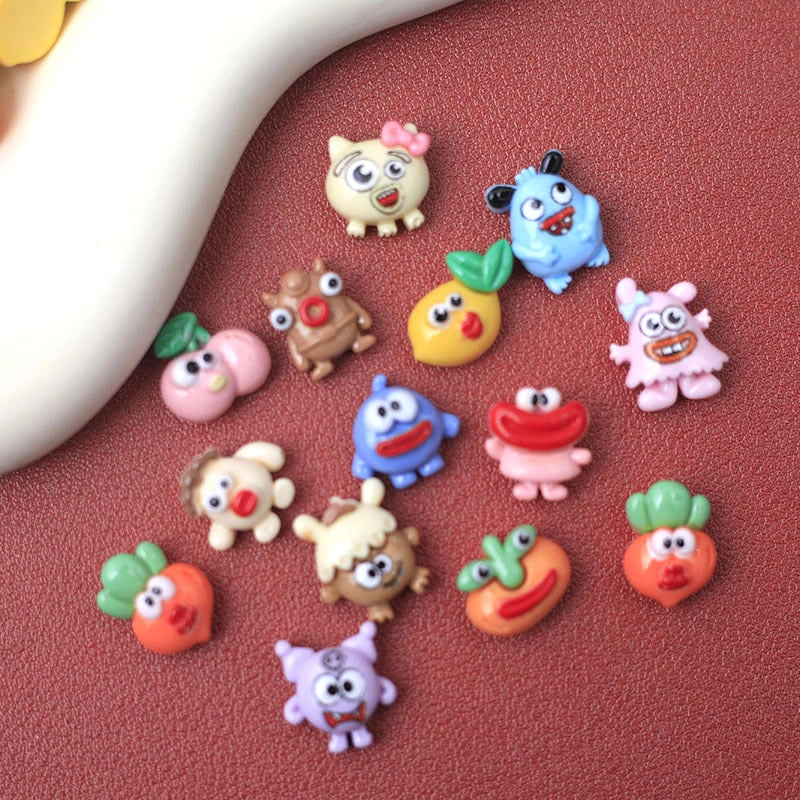 100 Pieces 5 PCS/Package Resin Cartoon Jewelry Accessories