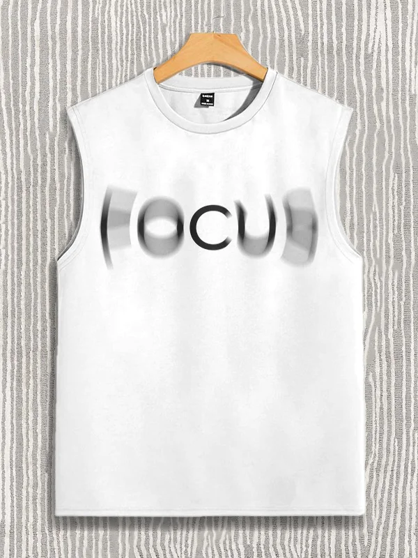 Men's Focus Graphic Print Workout Cotton Tank Top